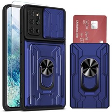 삼성 갤럭시 S20 플러스 케이스 지갑 내장 카드 홀더 케이스 스탠드 포함 튼튼한 충격 방지 풀 바디 킥스탠드 커버 5G용 (블루) 213447