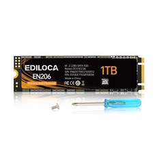 EDILOCA EN206 SSD 1TB M.2 2280 3D NAND SATA III 6Gbps SSD (1TB) 플래시 탑재 에러 정정, 2TB Ediloca 107001 5561224363