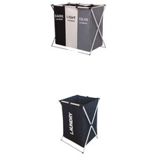 빨래바구니 세탁 빨래통 접이식 분리보관, 분리보관 3칸