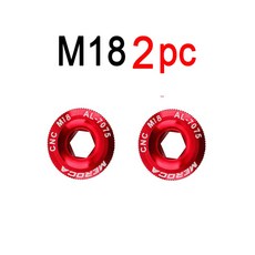 자전거 크랭크 고정 볼트 MTB 합금 캡용 너트 커버 스크류 M18 M19 M20 알루미늄, 08 M18 Red 2pcs, 4)M18 Red 2pcs