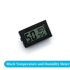 1/5/10Pcs 마이크로 LCD 디지털 온도계 습도계 실내 편의 온도 센서 케이블이있는 습도계 악기, 08 black