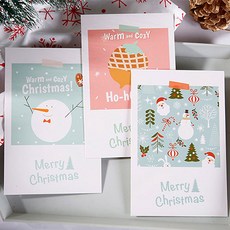 55.크리스마스 일러스트 엽서 메세지카드 N트리 60장