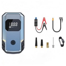 HELLOLEIBOO LED 디스플레이 휴대용 타이어 에어컴프레셔 겸용 비상 점프 스타터 7200mah, 블루, 1개