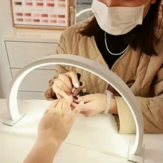 뉴문 네일 작업등 작업용 데스크 램프 삼색 USB 전원 공급 블랙화이트핑크 아트 속눈썹에, 3_Three colors