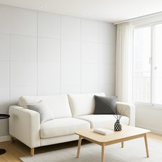 비앤비 친환경 폴리에스터 흡음 단열 벽 패널 불이 붙지않는 방염 아트보드 600x600 9mm, 화이트, 1개