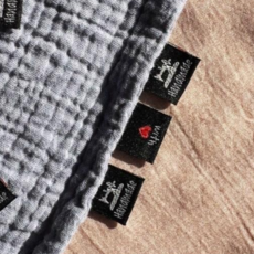 핸드메이드 끼움 면라벨, 32개, 재봉틀블랙