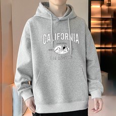 스타일아유 편안한 오버핏 빅사이즈 남성 후드티 프린트 코튼 심플 모던 룩 간절기 아이템 TS3085