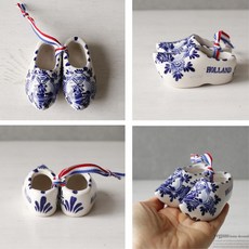 북유럽풍 프린팅 장식용 도자기 나막신 슈즈 미니어쳐