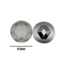 4개입 57/60mm 자동차 휠 허브 센터 캡 림 커버 배지 르노 RS 콜레오스 캡처 카자르 메간 2 3 클리오 4 세, 01 4pcs, 03 Renault 57mm Silver