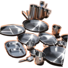 304 캠핑접시 식기 스텐 캠핑용 그릇 타원접시 8인치 세트, 본상품