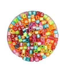 유니아트 5000통 모양 비즈 62번 투명 알파벳 0.6cm (P0000FPN)/구멍/구슬/꿰기/공예/용/목걸이/팔찌/DIY, 5000개