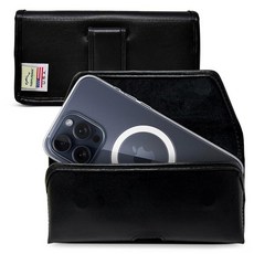 Turtleback 아이폰 16 프로 맥스 15 14 맥스용 벨트 클립 - 스몰 슬림 MagSafe 스타일 케이스에 적합 프리미엄 블랙 나일론 수직 홀더 자석 잠금 H