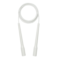 NERVE 長把PVC跳繩 健身訓練速度迴旋拳擊跳繩 不捲繩不打結, 白, 1個