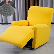 리클라이너 소파 커버 천갈이 3인용 교체 패브릭, 두꺼운 체크무늬의 밝은 노란색 시바스, 1개