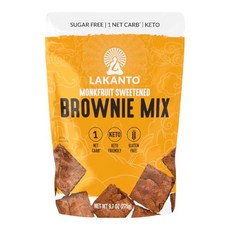 라칸토 무설탕 브라우니 믹스 - 몽크 프루트 감미료 및 에리 Lakanto Sugar Free Brownie Mix - Sweetened with Monk Fruit Sweeten, Chocolate, 9.7 Ounce (Pack of 1), 1개