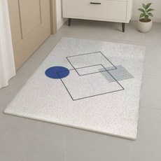 60x90 cm 제이데이 현관 코일 매트 아파트 신발장 아파트 베란다 발매트 모던 북유럽 패턴, 1개, 블루라인