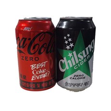 코카콜라 제로 355ml + 칠성사이다 제로 355ml =24개 (박스포장), 1세트