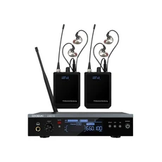구어미 LM210 UHF 인이어 모니터링 무선 시스템 스테레오 채널 다중 송신기 포함 소규모 콘서트 및 홈 시어, 06 2 Receiver (EU Plug)