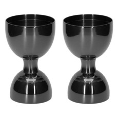 바텐딩용 프리미엄 벨 지거 1개 칵테일 지거 56.7g(2온스) 28.3g(1온스) 내부 측정 프리미엄 304 스테인리스 스틸 샷 측정 더블 지거 바 (실버 1팩), 블랙