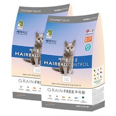 세라피드 고양이 그레인프리 기능성 사료, 헤어볼, 2kg, 2개 헤어볼, 2kg, 2개