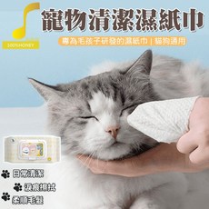 朵蕾蜜 寵物專用清潔濕紙巾 貓犬通用, 1個