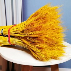 보리 벼 장식 모형 가짜 벼 촬영 소품 황금 보리 장식용 밀이삭100개, A. 금색 밀 이삭 50개