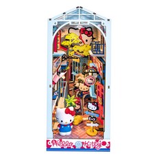 신상품 산리오 헬로키티 피규어 포함 diy 미니어처하우스 북눅 북엔드 키티의 타운스퀘어, 1개