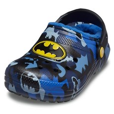 Crocs 兒童經典內襯蝙蝠俠克駱格毛絨室內鞋