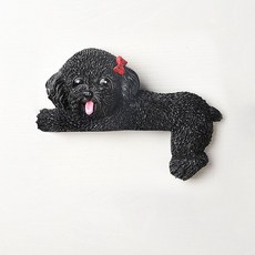 可愛狗法鬥開關裝飾墻貼保護套 現代簡約樹脂動物3D立體插座貼, 黑色右臥泰迪