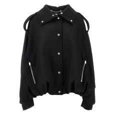 하프보이 버튼 봄버 재킷