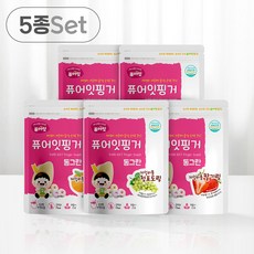 [퓨어잇] 자일리톨 과일링 5봉세트 현미과자 아기간식, 과일링 골고루, 40g, 5개