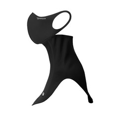 多功能二合一防風防寒口面罩 輕量保暖圍脖, 黑色