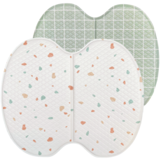 2단 둥근 민트네모 방석 사우나 방수 접이식 PVC 매트