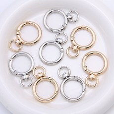 원형 회전 키링 8자 오픈형 열쇠 고리, 20개, 골드