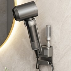 무타공 각도조절 헤어드라이기 거치대, 1개, 화이트