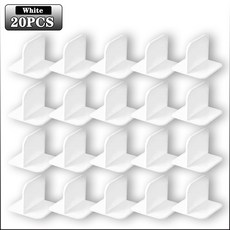 다기능 모양 책장 가구 없음 패스너 신발 드릴링 고정 필요 브래킷, AS SHOWN, White 20PCS