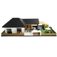 台灣製作 紙紮靈屋 雲品山莊 附房地契封條, 靈屋,靈屋一棟, 1個
