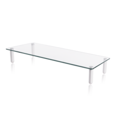 엔산마운트 MR-061 강화유리 모니터받침대 심플 선반 화이트스탠드, 혼합색상, 1개