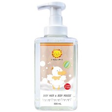 獅子寶寶 金盞花舒緩保濕系列 嬰幼兒 2合1 洗髮沐浴慕斯 新生兒適用, 500mL, 1瓶