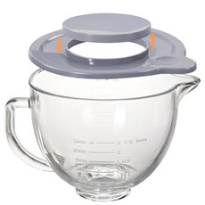 키친에이드 5쿼트 틸트 그릇 믹서와 스탠드 측정 혼합 뚜껑이 호환되는 유리 있는 5QT, 5 Quart