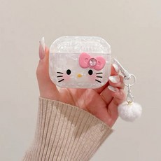 올데이인 자개 리본 고양이 에어팟 케이스 키링 세트, 에어팟 4세대, 1개