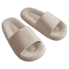 麻糬拖鞋 厚底拖鞋 室內拖鞋 厚底防水 踩屎感拖鞋 EVA 輕量 防水防滑 居家拖鞋, 奶咖色, 1個