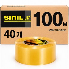 SINIL 박스테이프 투명 100M 고점착 40개