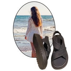 프롬도로시 키높이 발 편한 통굽 밴딩 여성 샌들 5센티