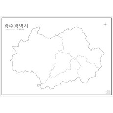 나우맵 교육용 우리나라백지도 세계지도 백지도 A3 세트 - 어린이 색칠지도, 07-7. 대한민국 특광역시 백지도 7장 세트 - 광주