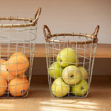 레트로 철제 메쉬 보관 바구니 빈티지 빵집 프렌치 카페, 1개