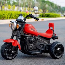어린이 전기 삼륜 오토바이 삼륜차 세발 유아 전기차 충전식 원격 조종 장난감 배터리 자동차, 전기 구동, 1개, 표준형 중국적홍단일 구동소