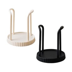 [무심] 종이컵 홀더 스탠드 디스펜서, 1세트, 블랙+아이보리