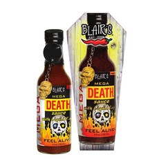 Blair's Mega Death 핫 소스 액체 분노 및 해골 키 체인 포함 147.9ml (5액량 온스)