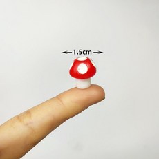 테라리움 베란다 꾸미기 컬러 미니 버섯 다육이 미니어처 어항 정원 장식 소품, 미니 스몰 레드 버섯 1개, 1개, 기본 색상